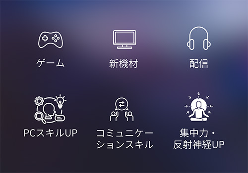 ゲーム・新機材・配信・PCスキルアップ・コミュニケーションスキル・集中力、反射神経アップ